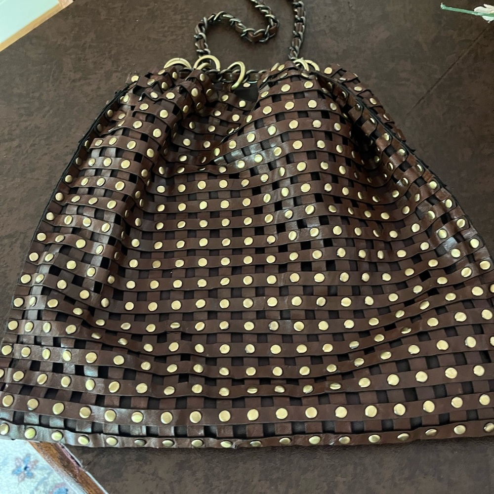 REMI & REID LATTICE with GOLD HARDWARE and RIVETS
